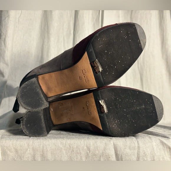 VERO CUOIO Suede Ankle Heel Boots in Burgundy & Black & Taupe ✨🍂 Minimalist - Picture 11 of 11